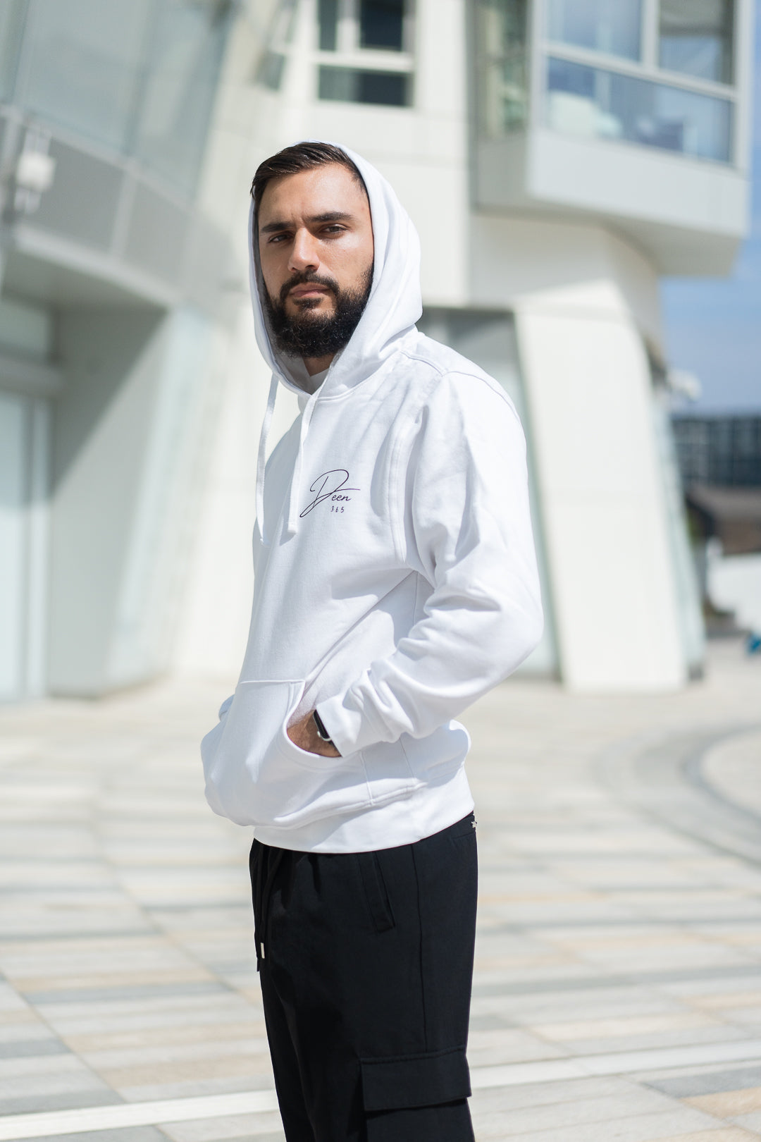 Loose Fit Islamic Hoodie White