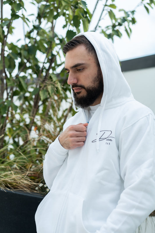 Deen 365 White Zip Hoodie